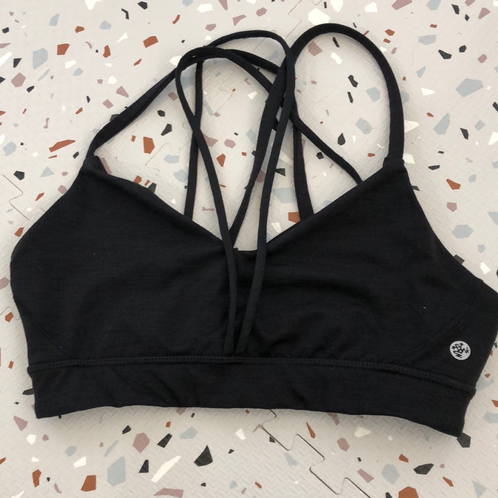 Manduka Black Strappy Sports Bra